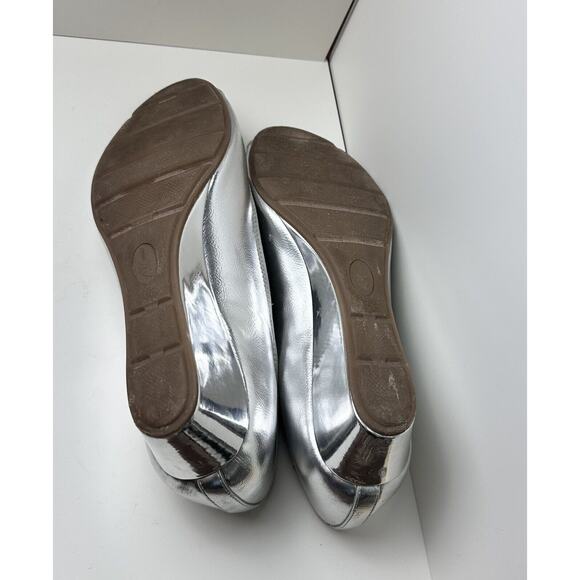 Vintage Anne Klein Sport CAMRYNE Silver OpenToe Wedge Pumps, Sz 11, 15-100 - Picture 9 of 9